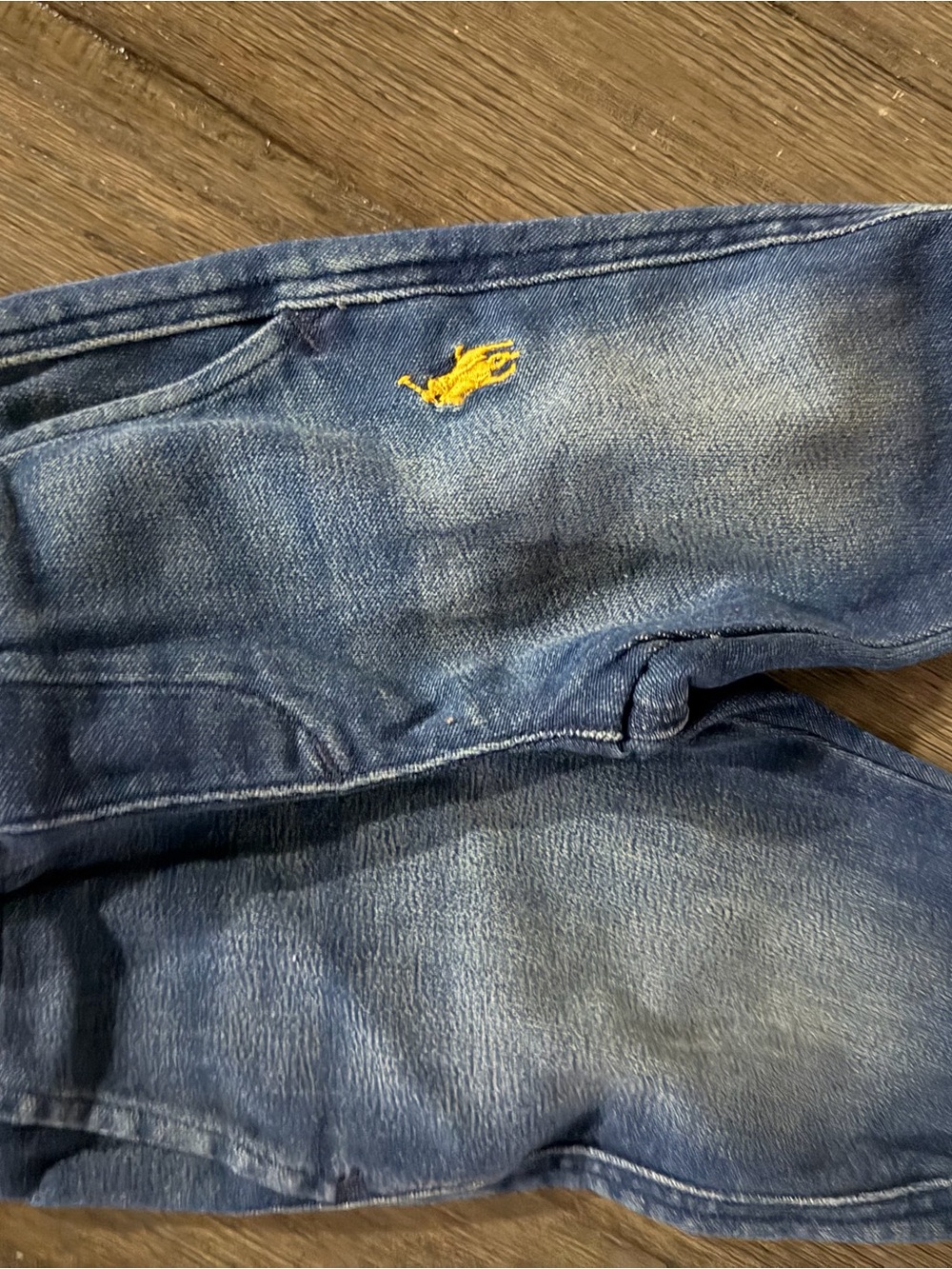 Ralph Lauren Kids Blue Denim Jeans with Yellow Pony Embroidery